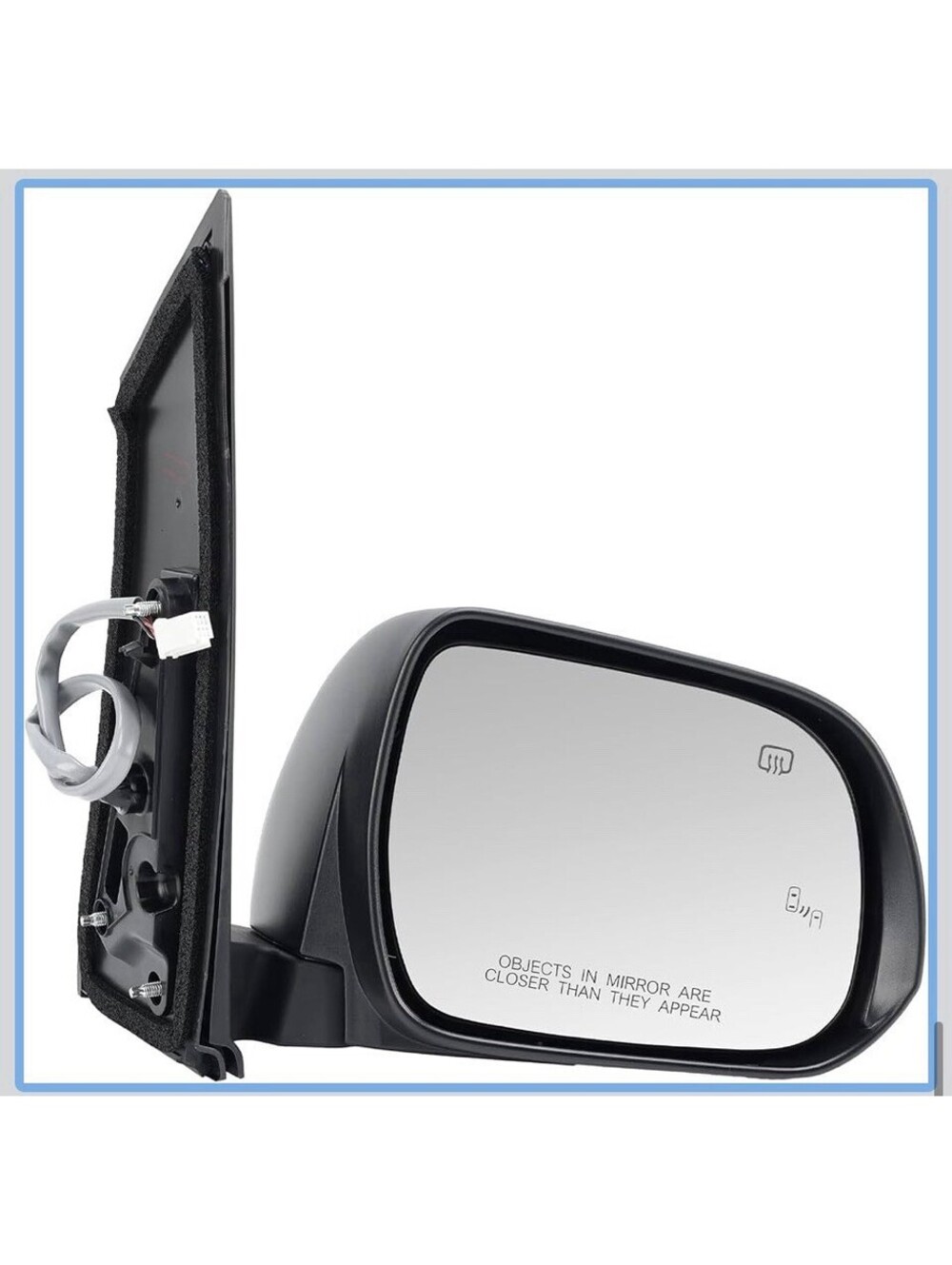 Mirror Power Heated Black Blind Spot Passenger Side for 2013-2017 Toyota Sienna